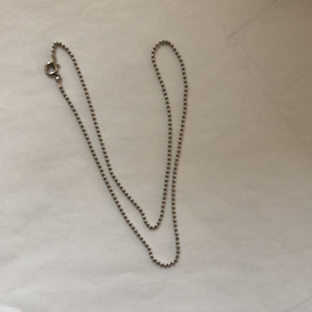 Sterling silver tiny bead (1.1mm) 16” chain